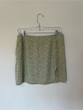 Motel Green Floral Mini Skirt